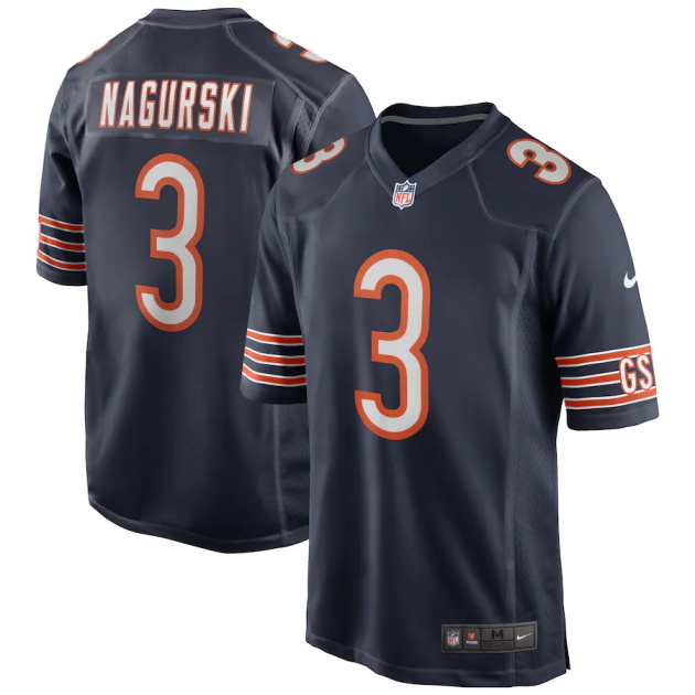 mens nike bronko nagurski navy chicago bears game retired player jersey